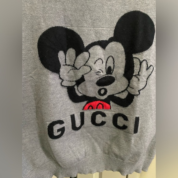 Gucci Gray Tee with Playful Mickey Design - Picture 2 of 6